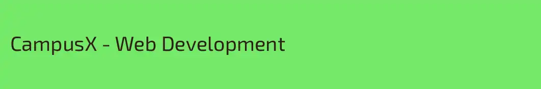 CampusX - Web Development